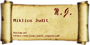 Miklics Judit névjegykártya